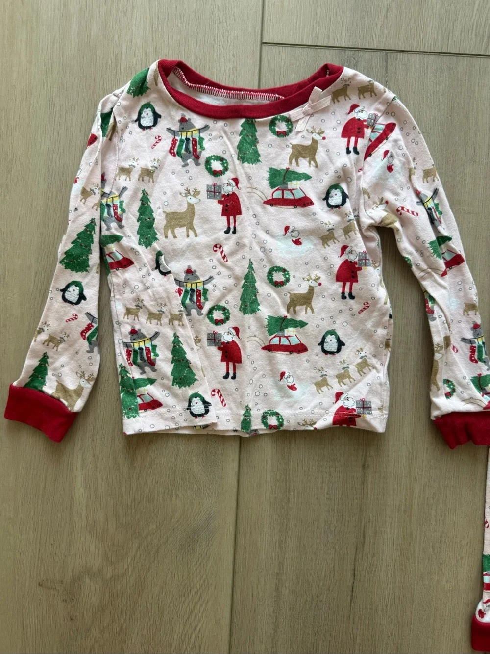 Mud Pie Christmas Pajama Set with Red Trim